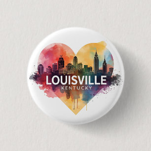 Louisville Kentucky USA Skyline 1 Inch Round Button