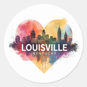 Louisville Kentucky USA Skyline Classic Round Sticker