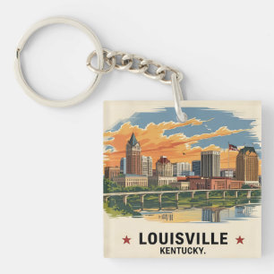 Louisville Kentucky USA Skyline Keychain