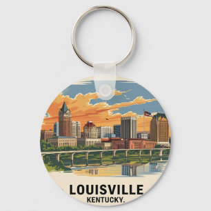 Louisville Kentucky USA Skyline Keychain