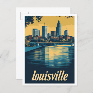 Louisville Kentucky Vintage Travel Illustration Postcard