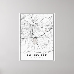 Louisville Map Canvas Print