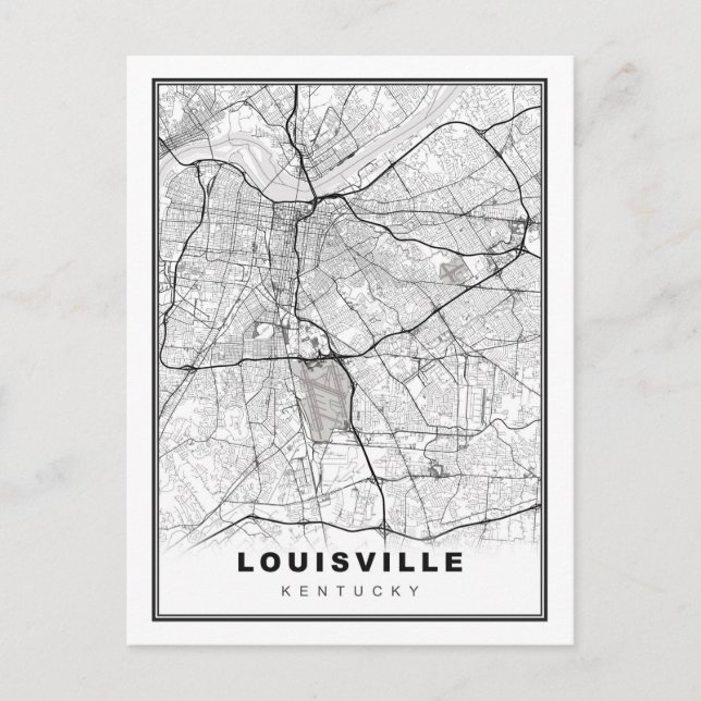 Louisville Map Postcard (Front)