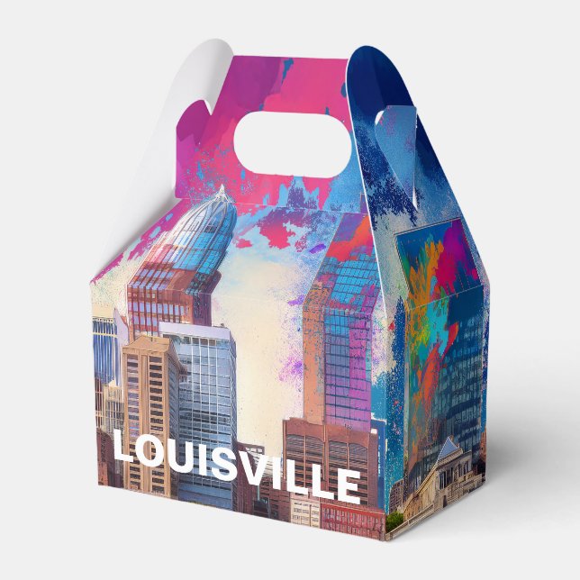 Louisville Skyline Abstract Art Favor Box (Front Side)