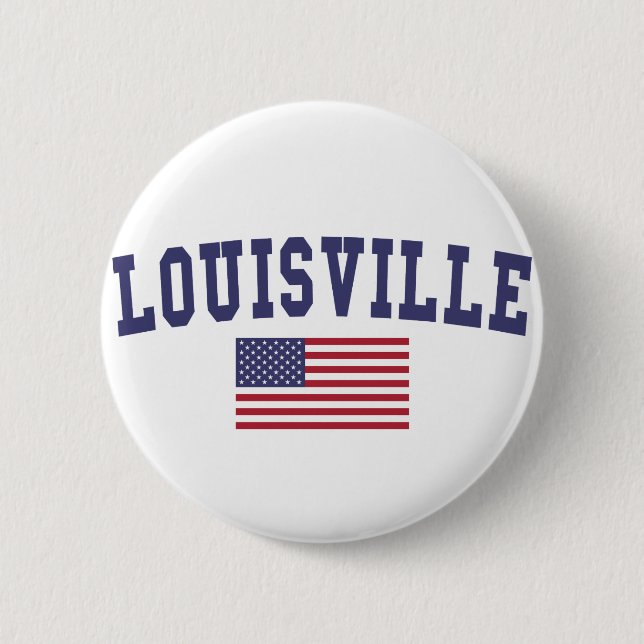 Louisville US Flag 2 Inch Round Button (Front)