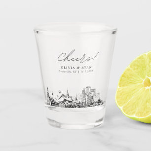 Louisville Wedding Favour Personalized Cheers Shot Glass