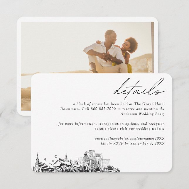 Louisville Wedding Hotel Room Block Details Enclosure Card (Front/Back)