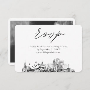 Louisville Wedding Minimalist Sketch RSVP Enclosure Card