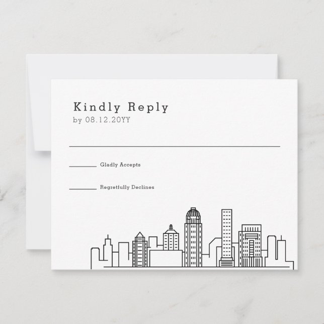 Louisville Wedding | Stylized Skyline RSVP Card (Front)