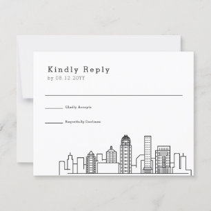 Louisville Wedding   Stylized Skyline RSVP Card