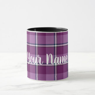 Loulou and Trendy Pink Plaid Customizable Mug