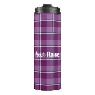 Loulou and Trendy Pink Plaid Customizable Tumbler