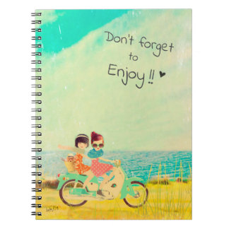 Loulou & Ting * Sunny girls on scooter Notebook