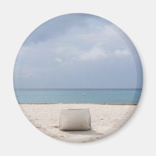 Lounge by the beach in Cozumel Magnet