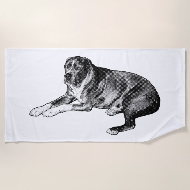 Lounge in Comic Style – Halftone Dog Towel (Front)