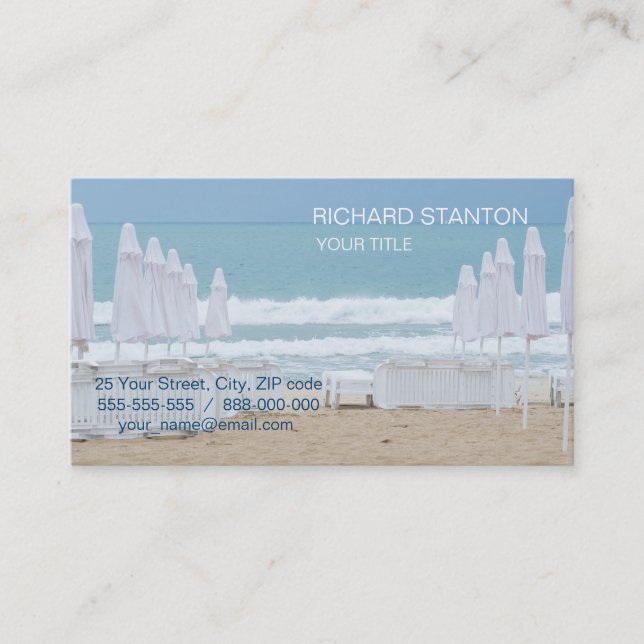 Lounges on the beach business card (Front)