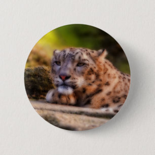 Lounging Leopard 2 Inch Round Button