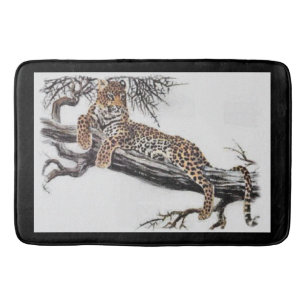 Lounging Leopard  Bath Mat
