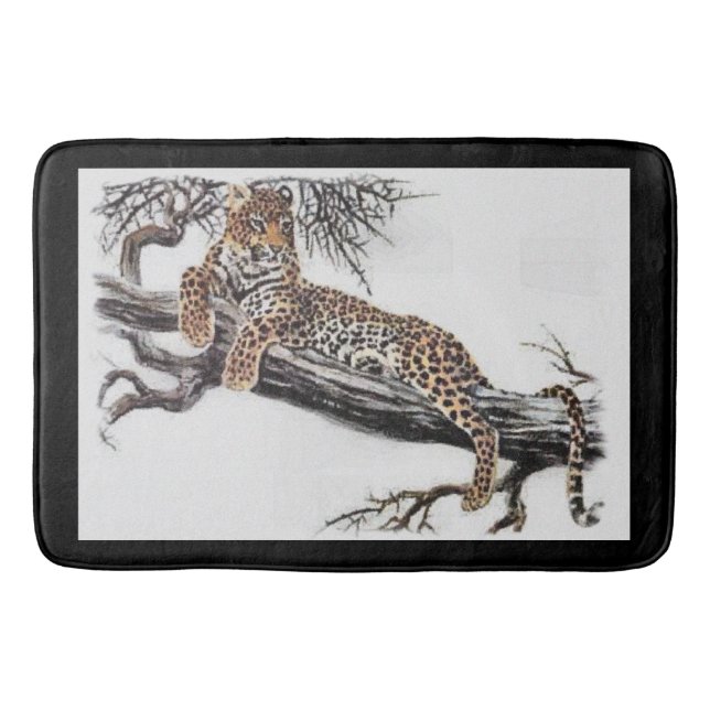 Lounging Leopard  Bath Mat (Front)
