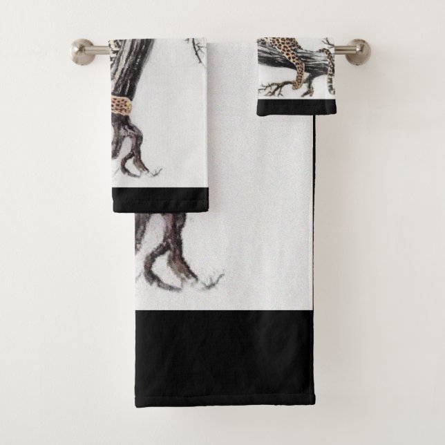 Lounging Leopard  Bath Towel Set (Insitu)