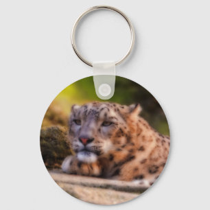 Lounging Leopard Keychain