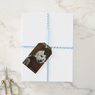 Lounging Westie on Sofa Gift Tags
