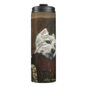 Lounging Westie on Sofa Thermal Tumbler