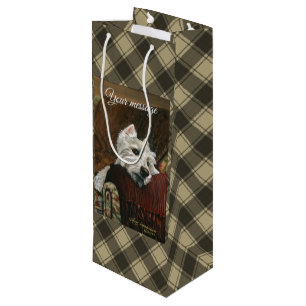Lounging Westie on Sofa Wine Gift Bag