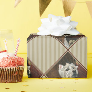Lounging Westie on Sofa Wrapping Paper