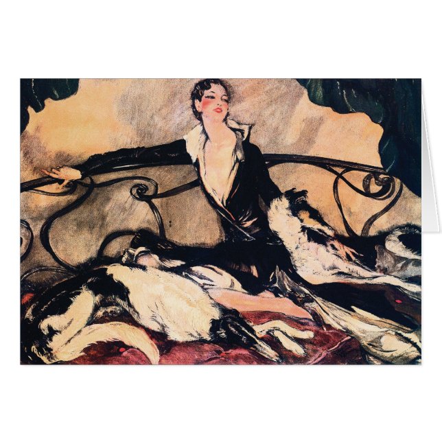 Lounging with Borzoi (Front Horizontal)