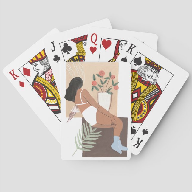 Lounging Woman Playing Cards (Back)