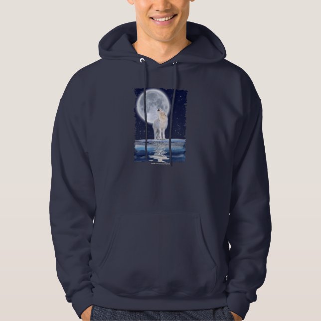 Loup arctique et Sweat - shirt à capuche de lune d (Devant)