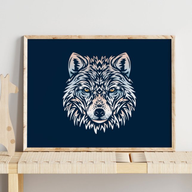 Loup arctique | Impression du mur d'hiver du loup (Créateur téléchargé)