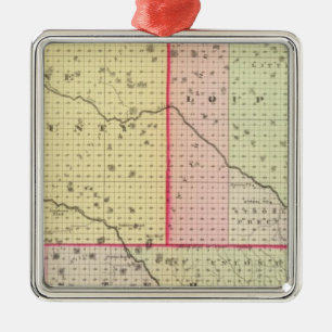 Loup, Blaine, Custer, and Logan County, Nebraska Metal Ornament