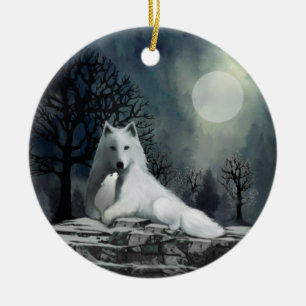 Loup blanc avec ornement de la Coupe