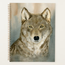 Loup dans le planificateur d'aquarelle de la mer