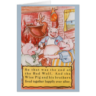 Loup de Cuisine de trois petits cochons, conte Vin