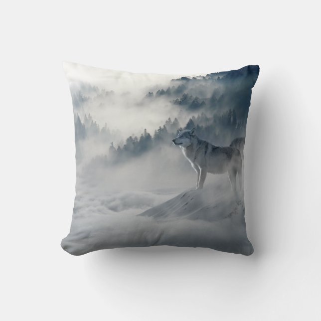 Loup D'Hiver Blanc Dans Le Coussin De Neige (Recto)