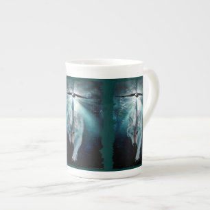 Loup et aigle à tête blanche Chine Café Mug
