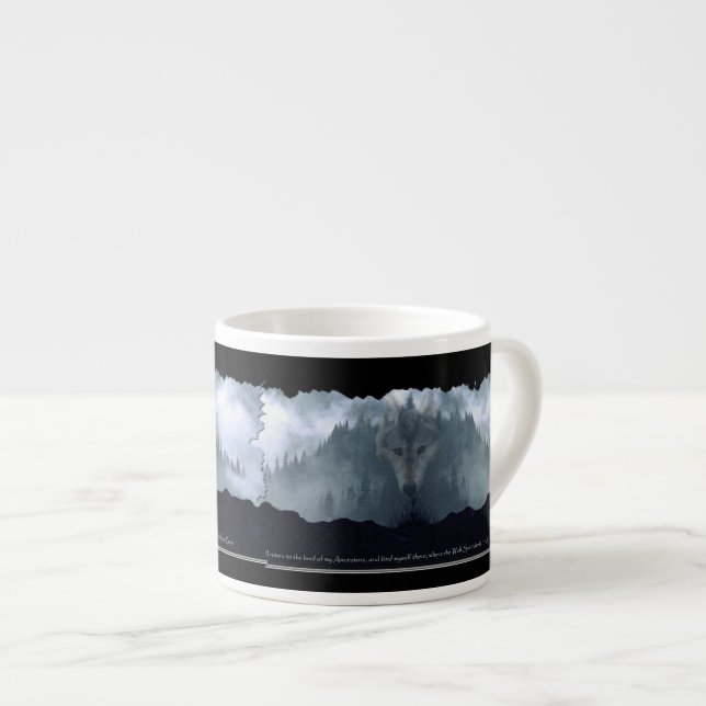 Loup et Espresso Montagne, café Mug (Devant droit)