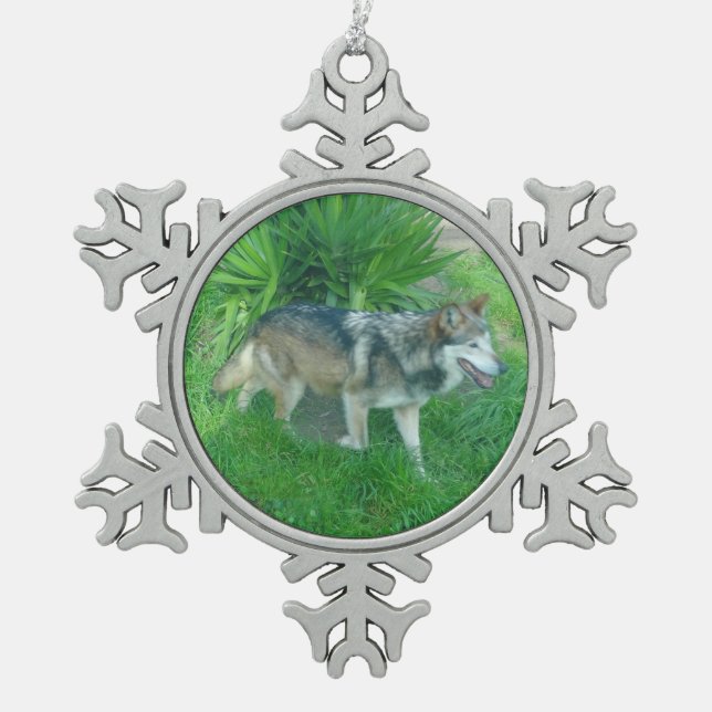 Loup gris mexicain #1 Ornement de flocon de neige (Devant)
