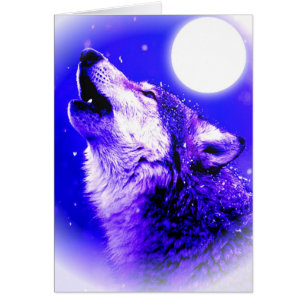 Loup hurlant à la lune