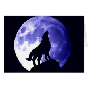 Loup hurlant à la lune