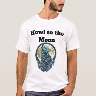 Loup Hurlant Sous la Lune – T-Shirt Esprit Sauvage