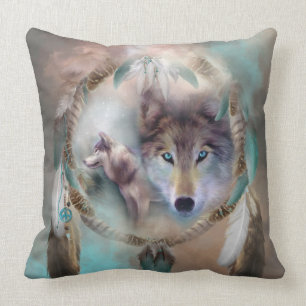 Loup - rêves de coussin de décorateur d'art de