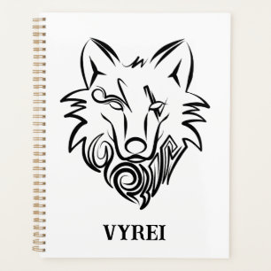 Loup tribal noir et blanc