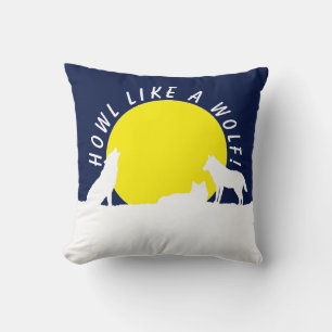 Loups au clair de lune, comment un loup ! Coussin