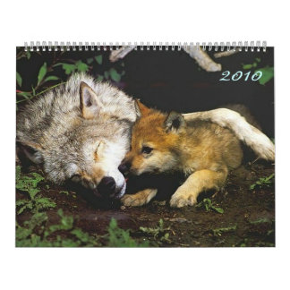 Loups avec petits 2010 Calendrier