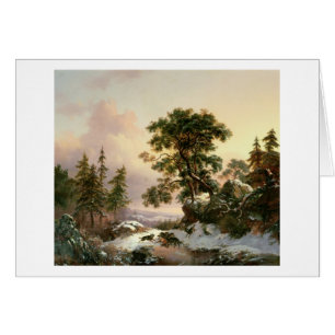 Loups dans un paysage d'hiver (huile sur le