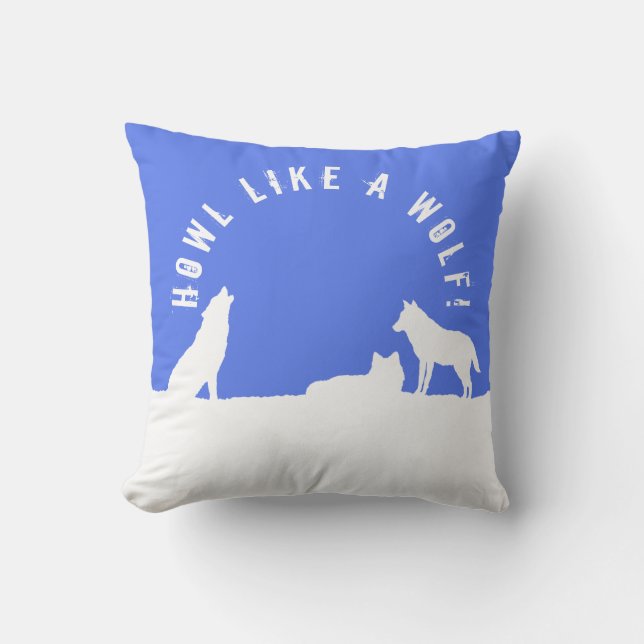Loups en neige, comment un loup ! Coussin (Recto)